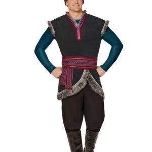 Frozen Kristoff Black and Red Tunic with Fur Trim